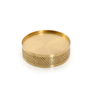 Plateau de service au design exceptionnel en métal doré poli, idéal pour les collations lors de mariages et d'occasions spéciales - Product Image 1