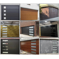 Porte de garage en acier à levage vertical automatique, personnalisable, texturée, coupe-vent, isolante thermiquement, insonorisée, anti-effraction