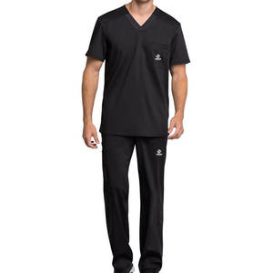 ชุดเครื่องแบบ2025คอปกตั้งได้สำหรับโรงพยาบาลชุดเครื่องแบบสครับแขนสั้นมีกระเป๋าโลโก้ออกแบบได้ตามต้องการสินค้าใหม่ - Product Image 1