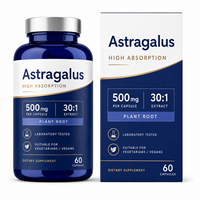 Kapsul Suplemen Astragalus Penyerapan Tinggi 30:1 Formula Ekstrak Akar dengan Echinacea Jahe Label Pribadi Perawatan Kekebalan Tubuh OEM