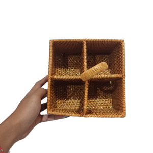 Nouveaux meubles rotin tissé artisanat cuillère et fourchette panier suspendu panier de rangement décoration de table à manger - Product Image 2