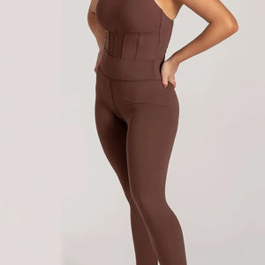 <b>Top</b> Quality Customized Women Brown Color Stretchable <b>Leggings</b> For Sale Women Yoga <b>Leggings</b> Pants For Sale - Product Image 2