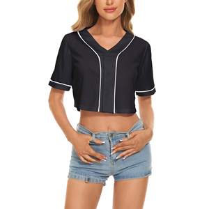 Material duradero, camiseta de béisbol corta para mujer, el mejor estilo, superventas, logotipo personalizado/camiseta de béisbol corta de color en Tarifa mayorista - Product Image 6