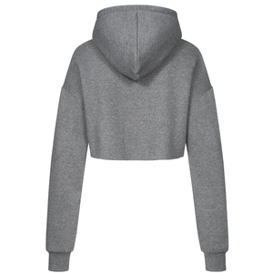 เสื้อครอปมีฮู้ดคอตตอน GSM สำหรับผู้หญิง320มีฮู้ดเสื้อครอปคอตตอนเข้ายิม - Product Image 4