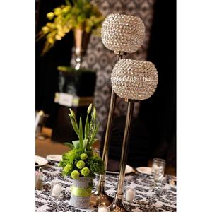 Sparkle decorativo Metal cristal Copa portavelas MESA CENTRO DE MESA Color plata para decoración de fiestas de boda - Product Image 3