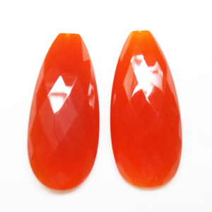 Briolette de cornaline en forme de poire naturelle taille libre pierre précieuse en vrac vente en gros coupe à facettes fabrication de bijoux pierres précieuses de haute qualité - Product Image 3