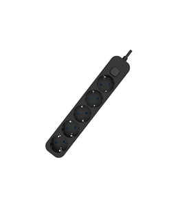 Presa multipla 5T con interruttore e cavo da 1,5 m. Nero (F-Bright 1001713-N) - Product Image 1