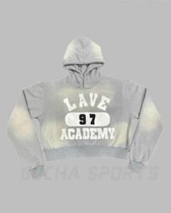 Sudadera con capucha térmica de gran tamaño de algodón 100% de peso pesado para hombre de marca OEM, ropa de calle de estilo Vintage de invierno, estampado de Calavera, lavado con ácido pesado - Product Image 5