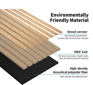 Paneles de Madera Acústicos de Roble Natural de Fabricante Profesional, Panel Acústico para Mascotas, Aislante Acústico para Hoteles, Diseño Gráfico - Product Image 4