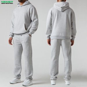 Vente en gros Logo personnalisé surdimensionné French Terry taille élastique Joggers tenue décontractée deux pièces hommes survêtement à capuche ensemble - Product Image 1