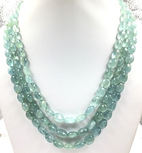 Perles lisses en aquamarine naturelle pour la fabrication de bijoux fins, collier en pierres précieuses - Product Image 1