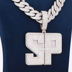 Gran oferta, diseño personalizado, cadena de eslabones cubanos de Hip Hop helado con colgante, conjunto de collares de diamantes cultivados en laboratorio de plata 925 - Product Image 3