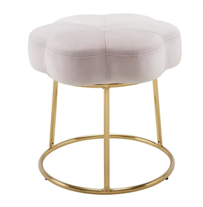 Pouf Ottoman en Tissu Antique Moderne Base en Métal Doré Convertible Multifonctionnel Réglable pour Salon Chambre Maison Mariage - Product Image 5