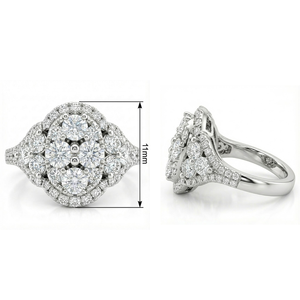 Bague de mariage demi-entourée classique en or blanc 18 carats avec diamant naturel à 100 %, style solitaire juif, pour femme, vente en gros de bijoux de Chine - Product Image 3