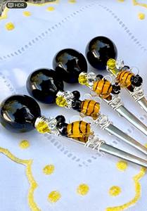 ชุดช้อนรูปผึ้งประดับด้วยใบไม้หรูหราเครื่องใช้บนโต๊ะอาหารสีทองหรือสีเงินที่ทันสมัยเหมาะสำหรับใช้ในห้องครัวและรับประทานอาหาร - Product Image 6