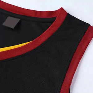 Well Designed Basketball Jersey Uniform With Black Yellow Red Quick Dry Breathable Color Design Jersey Uniform <b>Sets</b> - Product Image 3
