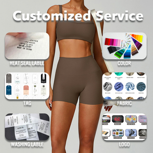 Seamless Ribbed <b>Yoga</b> <b>Shorts</b> <b>Women</b> High Waist Butt Lifting Workout <b>Shorts</b> Gym Fitness OEM Custom Logo Bulk Supplier - Product Image 5