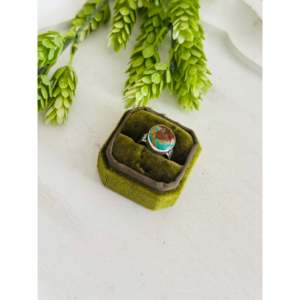 Southwest Kingman Turquoise & Sterling <b>Silver</b> Boho <b>Statement</b> <b>Ring</b> Emerald Cut Gemstone Size 8.5 for Everyday Wear - Product Image 4