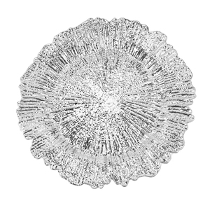 Metal Multi Color Charger Plate Admirable Design Round Stainless Steel With Floral Design <b>Border</b> <b>Display</b> Plate for Wedding - Product Image 3