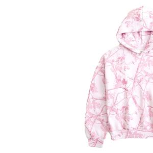 New Custom White Heavyweight Pink camouflage Cotton Fleece Full Zip <b>Hoodie</b> and Sweatpants Set for Women High Quality - Product Image 3