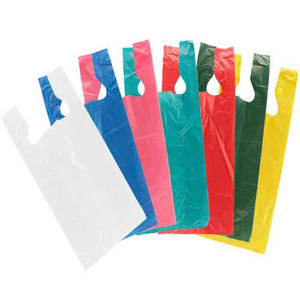 La nourriture en plastique de PE met en sac les sacs colorés de T-shirt, tailles adaptées aux besoins du client sur demande - Product Image 1