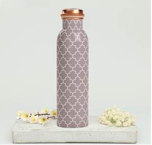 Nueva Botella de Agua Redonda de Cobre Martillado con Acabado Brillante Premium, Diseño Moderno, Ecológica, Portátil, Unisex - Product Image 2