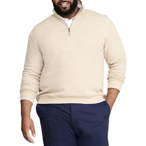 Oem Odm Custom Pullover 100% Cotton <b>Sweatshirt</b> Cotton Blended For <b>Men</b> 1/4 Quarter <b>Half</b> <b>Zip</b> Embroidered Loose Winter <b>Sweatshirt</b> - Product Image 1