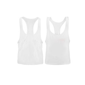 Camiseta sin mangas para hombre, camiseta negra en blanco hecha a medida para hombre, ropa de gimnasio y camiseta sin mangas de algodón para correr - Product Image 6