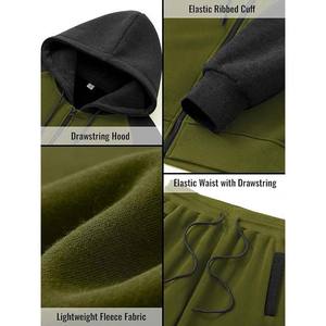 Contrast Color Hoodie and <b>Trousers</b> Two Piece Sets Men Tracksuits Cotton Fleece Material Zipper Up Casual Sportswear Tracksuits - Product Image 5