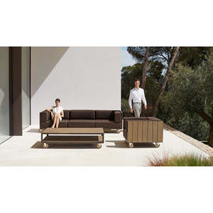 Sofá de Tres Plazas VINEYARD, Estilo Contemporáneo Minimalista, Muebles de Ratán PE para Exteriores, Patio, Terraza, Sala de Estar, Estilo Relajado - Product Image 5