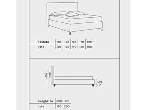 Formal Upholstered <b>Double</b> <b>Bed</b> Space Saving Eco-friendly Customizable Materials & Colors. Modern Design Elegant & Sober Style. - Product Image 6
