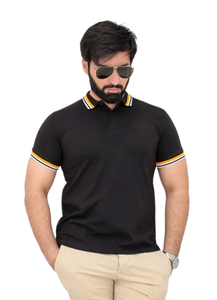 <b>Men</b> Short Sleeve <b>Polo</b> <b>Shirt</b> Cotton Blend <b>Slim</b> <b>Fit</b> T <b>Shirt</b> with Striped Collar and Cuffs Breathable Casual Top for Summer - Product Image 5