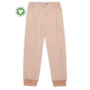 Pantalones de Jogger de algodón orgánico para mujer, Jersey marrón de 5,4 oz, transpirable, suave, con cintura elástica y puños acanalados - Product Image 1