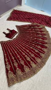 2025 Refinado Diseñador Indio Blanco Color Nupcial Lehenga Choli Unstich Diseño Boda Lahnga Choli Mayorista - Product Image 2