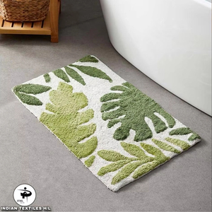 พรมเช็ดเท้าผ้าฝ้ายแท้พร้อมพรมปูพื้นห้องน้ำแบบทอที่ทนทาน - Product Image 1