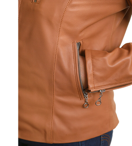 Esprit-Chaqueta de piel auténtica para invierno, cuello levantado, piel de oveja, forro de viscosa transpirable, cierre de cremallera, nuevo diseño OEM, venta al por mayor - Product Image 4