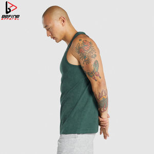 2024 Men's Gym Fitness <b>Tank</b> <b>Top</b> Deep Round Neck Cotton Breathable <b>Racerback</b> Sports Style Plus Size - Product Image 3
