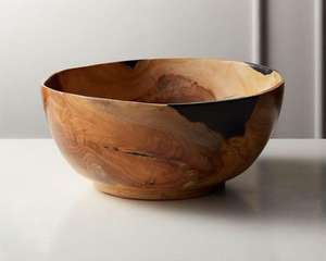 Bol de service en bois de qualité supérieure prix de vente entiers bol de service bol en bois résine émail imprimé bol naturel conçu - Product Image 6