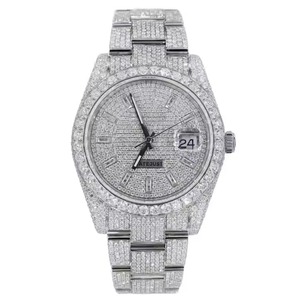 Reloj de Diamantes Blanco Elegante de Excelente Calidad, Completamente Adornado, para Hombre, Disponible a Precio de Fábrica - Product Image 1
