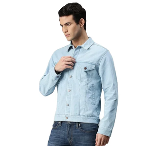 Chaqueta vaquera informal de invierno a prueba de viento para hombre con Cuello de piel de lana gruesa con soporte largo estilo cálido personalizado para clima frío - Product Image 3
