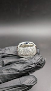 Iced Out Custom Letter <b>Initial</b> Name 925 Sterling Silver Rhodium Plated High Shine Drip Style <b>Ring</b> For Unisex Wear - Product Image 6