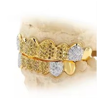 Moissanite Grillz sur mesure taillée en diamant faite à la main en or rose 10K 14K or bijoux invisibles pour le perçage des dents