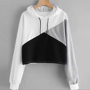 เสื้อฮู้ดผู้หญิงไซส์ใหญ่พิเศษชุดออกกำลังกาย2ชิ้นเสื้อครอปไซส์พิเศษโลโก้ตามสั่ง2024 - Product Image 2