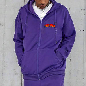 Sudaderas con Capucha Lisas de Alta Calidad, Personalizadas con Logotipo, Estilo Holgado para Hombre, con Capucha Desmontable de Piel Sintética y Cierre - Product Image 1