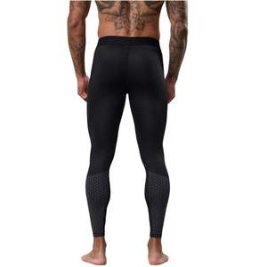 Black <b>Men</b> Leggings <b>Compression</b> Pants Stretch Athletic Base Layer for Gym Training Running Fitness and Sports Performance - Product Image 2