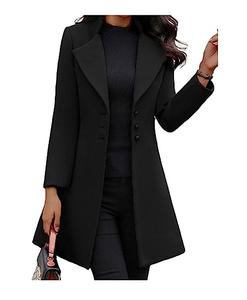 Ventes en gros de manteaux longs en laine pour femmes, manteaux en laine tricotés décontractés, unis, avec plusieurs poches pour femmes - Product Image 2