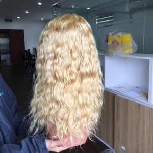 Perruque en cheveux humains brésiliens de couleur blonde claire, Remy, cuticules alignées, HD, pour perruque, vague naturelle, styles afro droits - Product Image 1