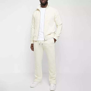 Two Piece Custom Logo Wholesale Slim Fitted Blank Track <b>Jacket</b> and Pant Set Jogger Suit Solid Color <b>Men</b> Velour Tracksuits 2025 - Product Image 2
