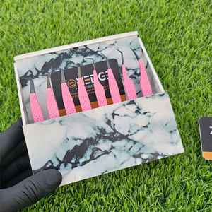 Pinzas de extensión de pestañas sostenibles de la mejor calidad, Color rosa, Punta Negra, Mega volumen, herramienta de pestañas ligera probada a mano - Product Image 4