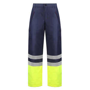 กางเกงทำงานเพื่อความปลอดภัยของผู้ชายกางเกงทำงานสะท้อนแสงมีหลายกระเป๋าทำจากผ้าฝ้ายโพลีระบายอากาศได้ดีสำหรับเครื่องแบบและชุดทำงาน - Product Image 6